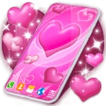 pink hearts live wallpaper android application logo